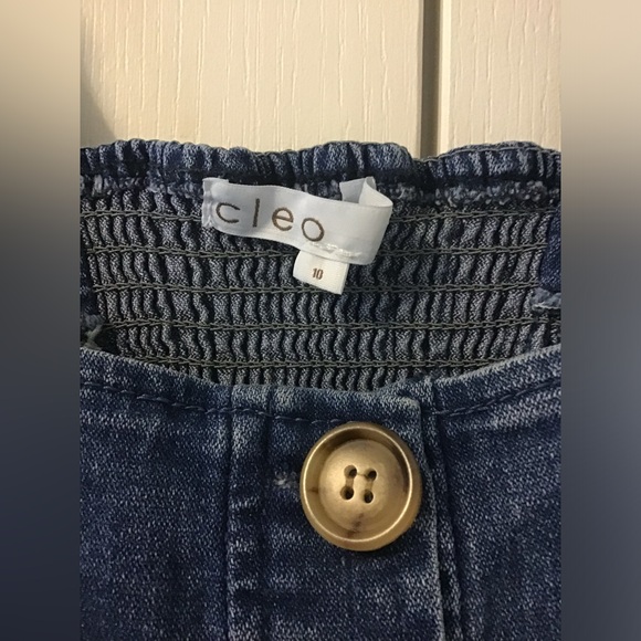 Cleo Denim Dress Dark-wash faux Button Up Body-con, 10 - Picture 3 of 4